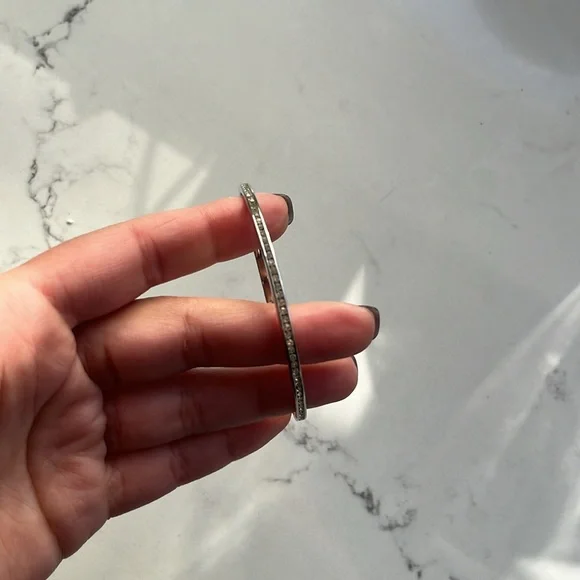Sterling silver rhinestone bangle - Picture 2 of 2